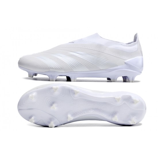 Sale Adidas Predator Elite Laceless Boost FG Beige White Low Soccer Cleats