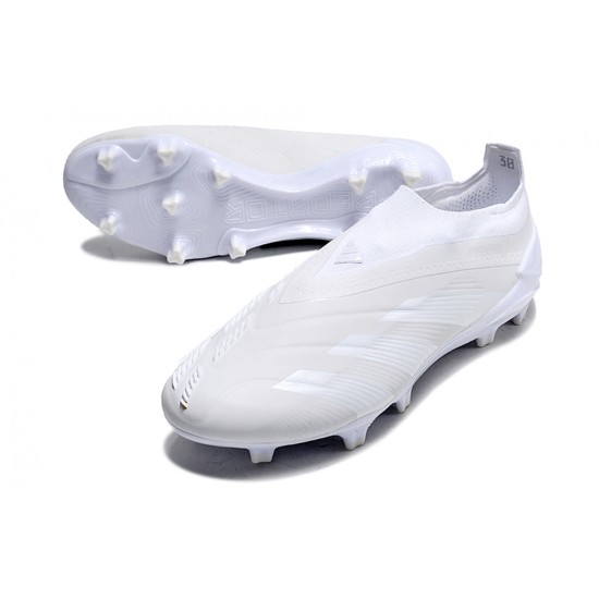 Sale Adidas Predator Elite Laceless Boost FG Beige White Low Soccer Cleats