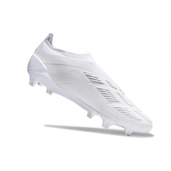 Sale Adidas Predator Elite Laceless Boost FG Beige White Low Soccer Cleats