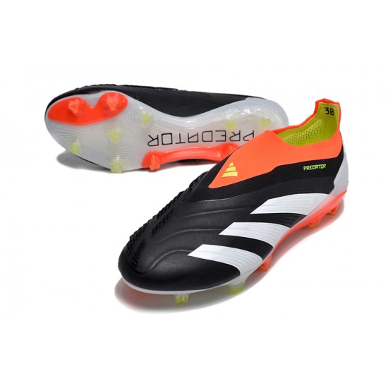 Sale Adidas Predator Elite Laceless Boost FG Grey Black Orange Low Soccer Cleats