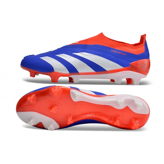 Sale Adidas Predator Elite Laceless Boost FG Orange Silver Blue Low Soccer Cleats