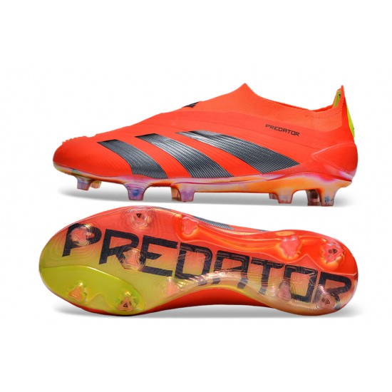 Sale Adidas Predator Elite Laceless Boost FG Red Black Yellow Low Soccer Cleats