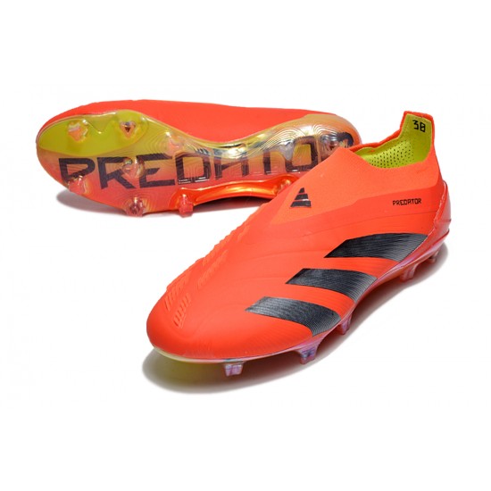 Sale Adidas Predator Elite Laceless Boost FG Red Black Yellow Low Soccer Cleats