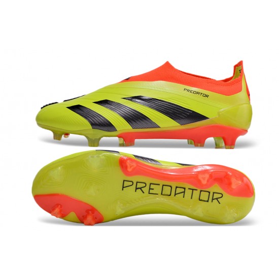 Sale Adidas Predator Elite Laceless Boost FG Yellow Black Orange Low Soccer Cleats