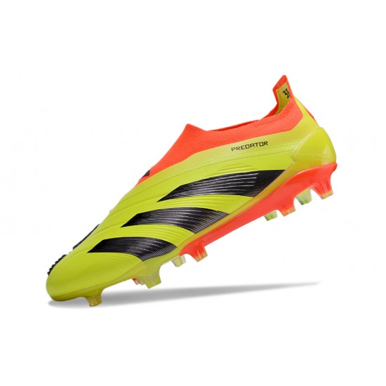 Sale Adidas Predator Elite Laceless Boost FG Yellow Black Orange Low Soccer Cleats