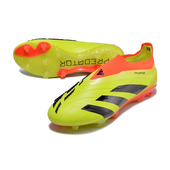 Sale Adidas Predator Elite Laceless Boost FG Yellow Black Orange Low Soccer Cleats