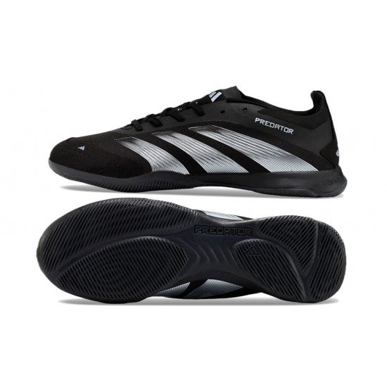 Unisex Adidas Predator 24 Elite IC Black Grey Soccer Cleats