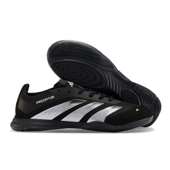 Unisex Adidas Predator 24 Elite IC Black Grey Soccer Cleats