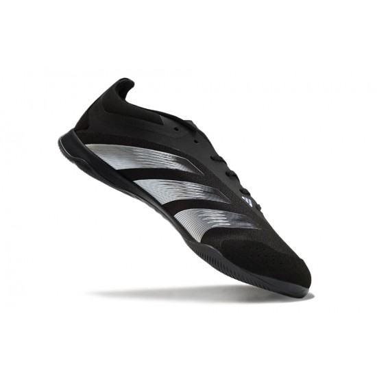 Unisex Adidas Predator 24 Elite IC Black Grey Soccer Cleats