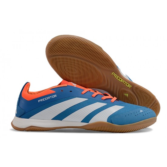 Unisex Adidas Predator 24 Elite IC Blue Brown Soccer Cleats 