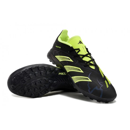 Unisex Adidas Predator 24 Elite TF Black Yellow Soccer Cleats 