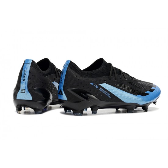 Sale Adidas X Crazyfast1 SG Black Blue Low Soccer Cleats