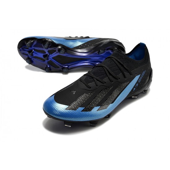 Sale Adidas X Crazyfast1 SG Black Blue Low Soccer Cleats