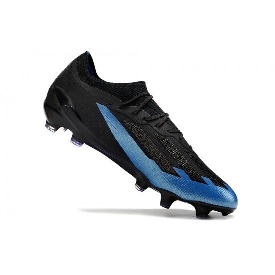 Sale Adidas X Crazyfast1 SG Black Blue Low Soccer Cleats