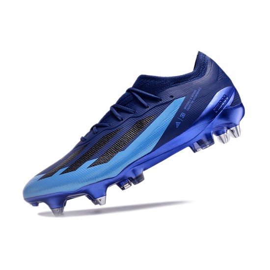 Sale Adidas X Crazyfast1 SG Deep Blue And Blue Low Soccer Cleats