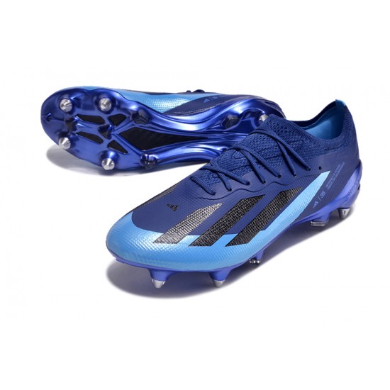 Sale Adidas X Crazyfast1 SG Deep Blue And Blue Low Soccer Cleats