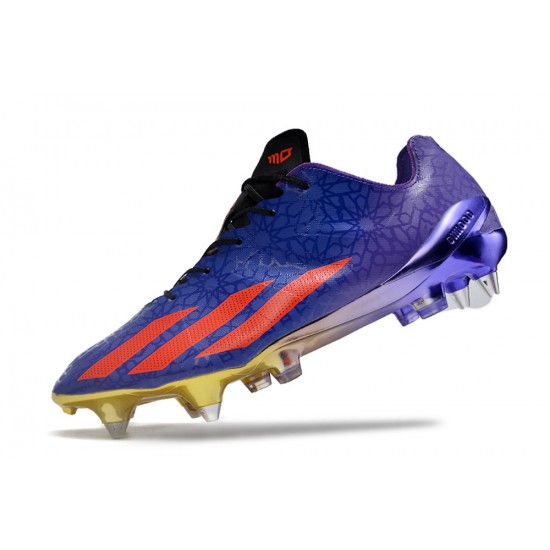 Sale Adidas X Crazyfast1 SG Deep Blue Orange Black Low Soccer Cleats