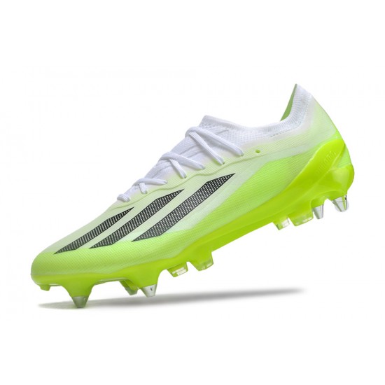 Sale Adidas X Crazyfast1 SG Green White Black Low Soccer Cleats