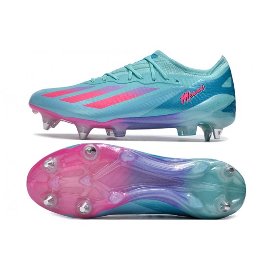 Sale Adidas X Crazyfast1 SG Ltblue Pink Low Soccer Cleats