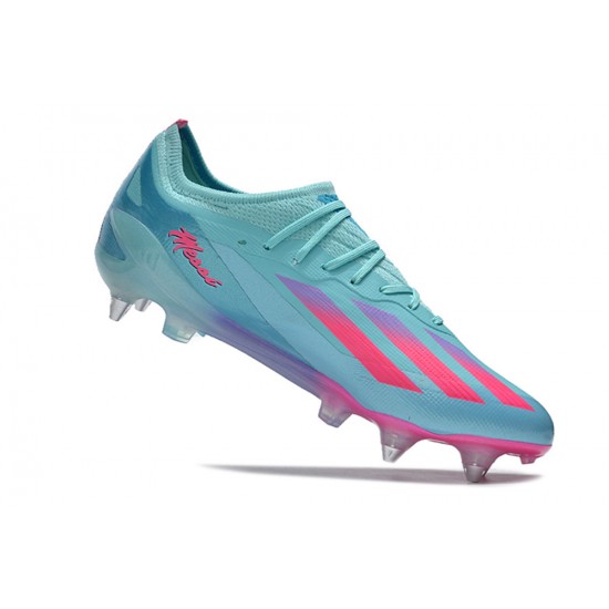 Sale Adidas X Crazyfast1 SG Ltblue Pink Low Soccer Cleats