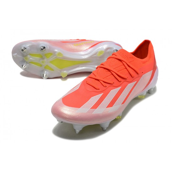 Sale Adidas X Crazyfast1 SG Silver Orange Yellow Low Soccer Cleats