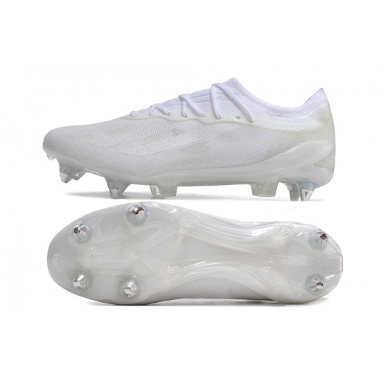 Sale Adidas X Crazyfast1 SG White Silver Low Soccer Cleats