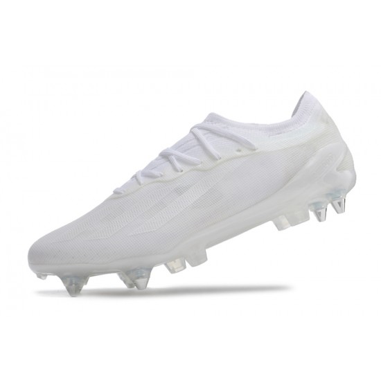 Sale Adidas X Crazyfast1 SG White Silver Low Soccer Cleats