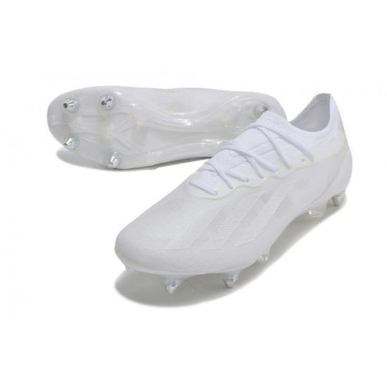 Sale Adidas X Crazyfast1 SG White Silver Low Soccer Cleats