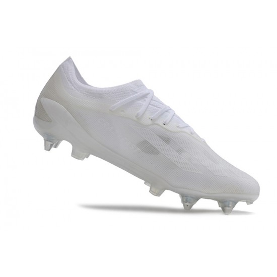 Sale Adidas X Crazyfast1 SG White Silver Low Soccer Cleats