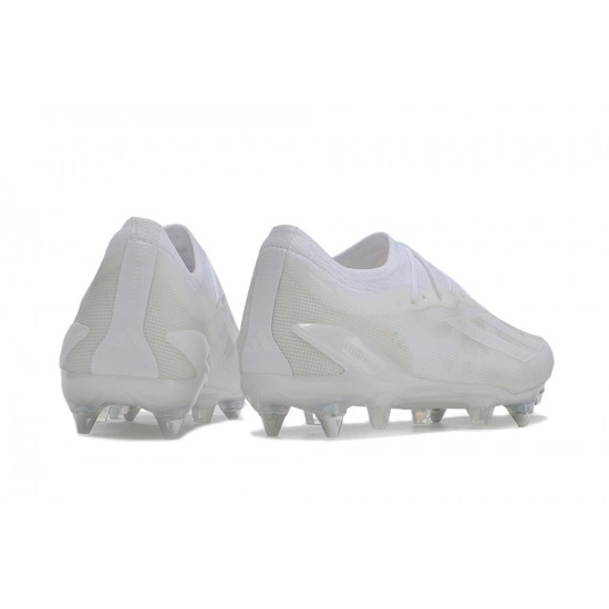 Sale Adidas X Crazyfast1 SG White Silver Low Soccer Cleats