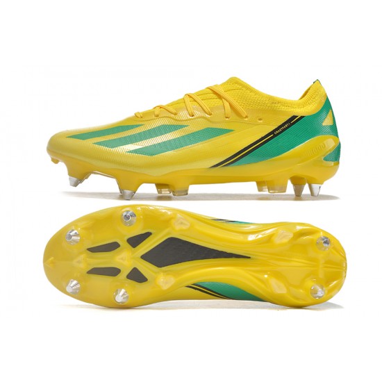 Sale Adidas X Crazyfast1 SG Yellow Blue Black Green Low Soccer Cleats