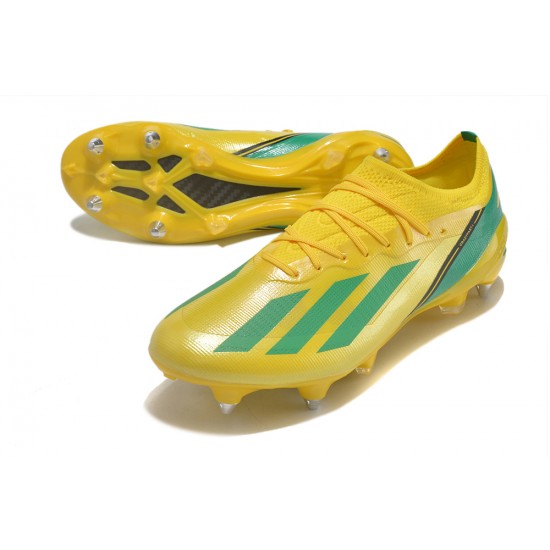 Sale Adidas X Crazyfast1 SG Yellow Blue Black Green Low Soccer Cleats