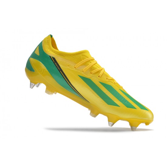 Sale Adidas X Crazyfast1 SG Yellow Blue Black Green Low Soccer Cleats