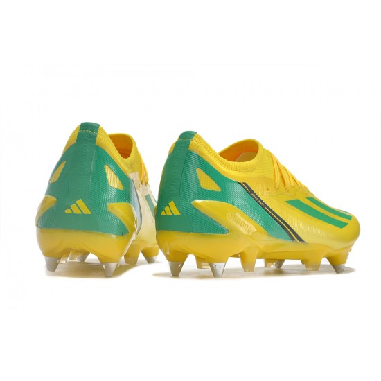 Sale Adidas X Crazyfast1 SG Yellow Blue Black Green Low Soccer Cleats