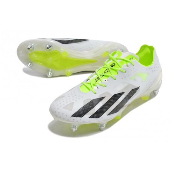 Sale Adidas X Crazyfast1 SG Yellow Green White Black Low Soccer Cleats