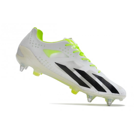 Sale Adidas X Crazyfast1 SG Yellow Green White Black Low Soccer Cleats