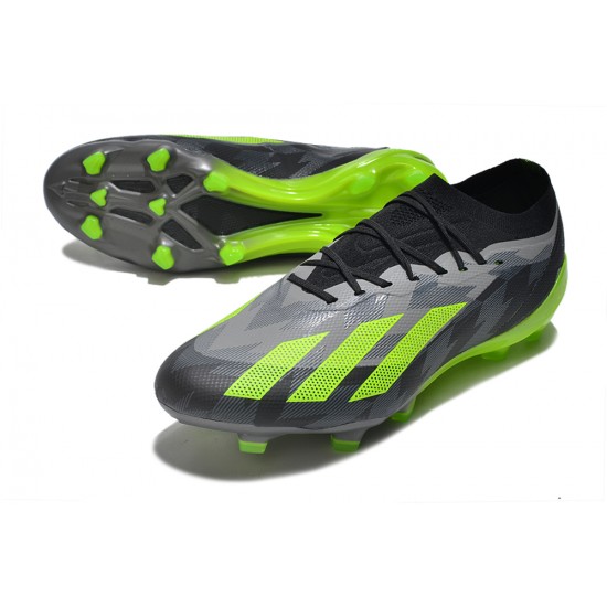 Adidas x23crazyfast.1 FG Low Soccer Cleats Black Green