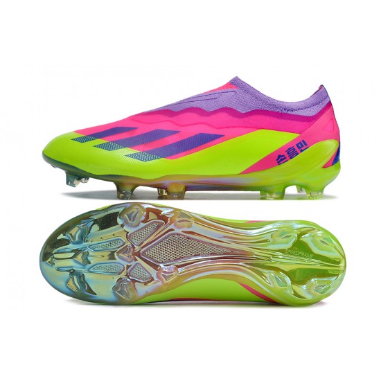 Adidas x23crazyfast.1 FG Low Soccer Cleats Pink Purple Green