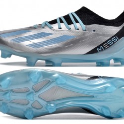 Adidas x23crazyfast.1 FG Low Soccer Cleats Silver Black Ltblue