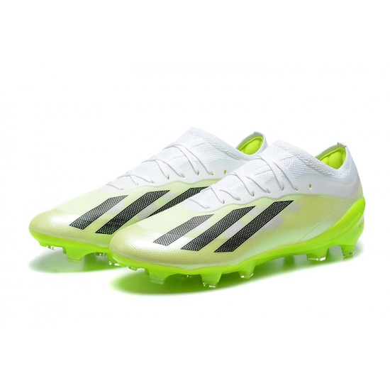 Adidas x23crazyfast.1 FG Low Soccer Cleats White Black Green