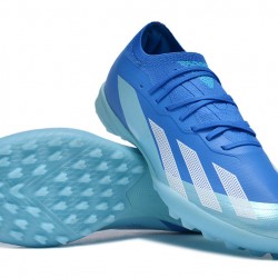 Adidas x23crazyfast.1 TF Low Soccer Cleats Blue Silver Orange