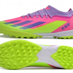 Adidas x23crazyfast.1 TF Low Soccer Cleats Pink Purple Green