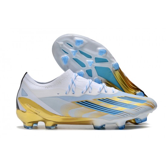 Adidas x23crazyfast.1 TF Soccer Cleats White Blue Gold