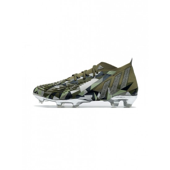 Adidas Predator Edge.1 Crystalfg Focus Olive Silver Metallic Magic Lime Soccer Cleats