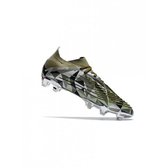 Adidas Predator Edge.1 Crystal Low FG Focus Olive Silver Metallic Magic Lime Soccer Cleats