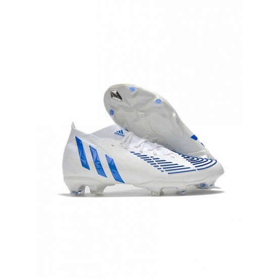 Adidas Predator Edge.1 FG White Hi Res Blue Soccer Cleats