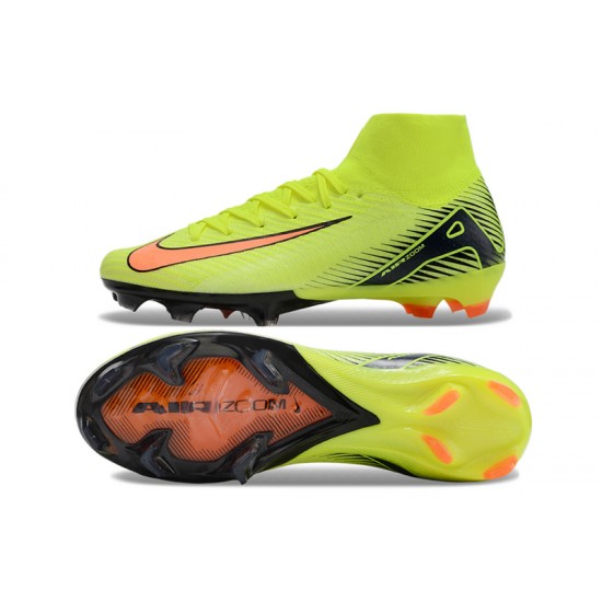 Nike Air Zoom Mercurial Superfly 10 Elite FG Chartreuse and Orange Mens