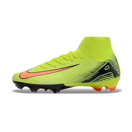 Nike Air Zoom Mercurial Superfly 10 Elite FG Chartreuse and Orange Mens 