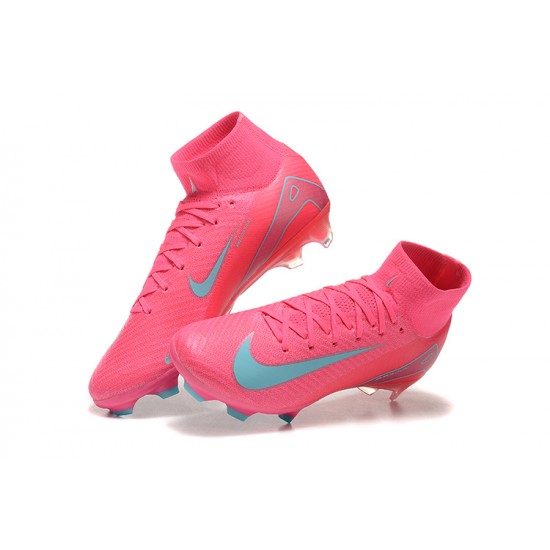 Sale Nike Air Zoom Mercurial Superfly 10 Elite FG Mens Pink Blue Soccer Cleats