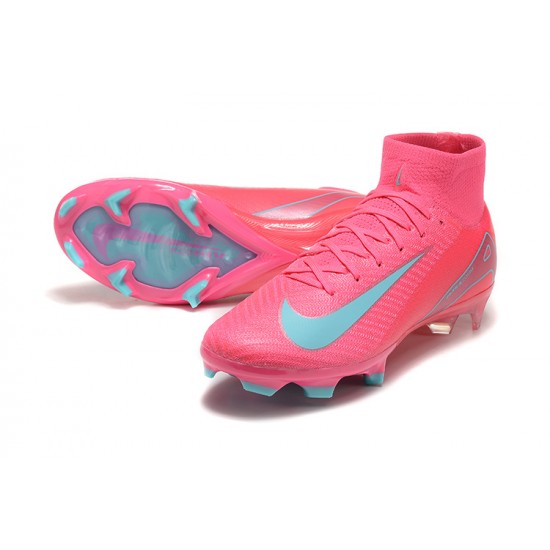 Sale Nike Air Zoom Mercurial Superfly 10 Elite FG Mens Pink Blue Soccer Cleats